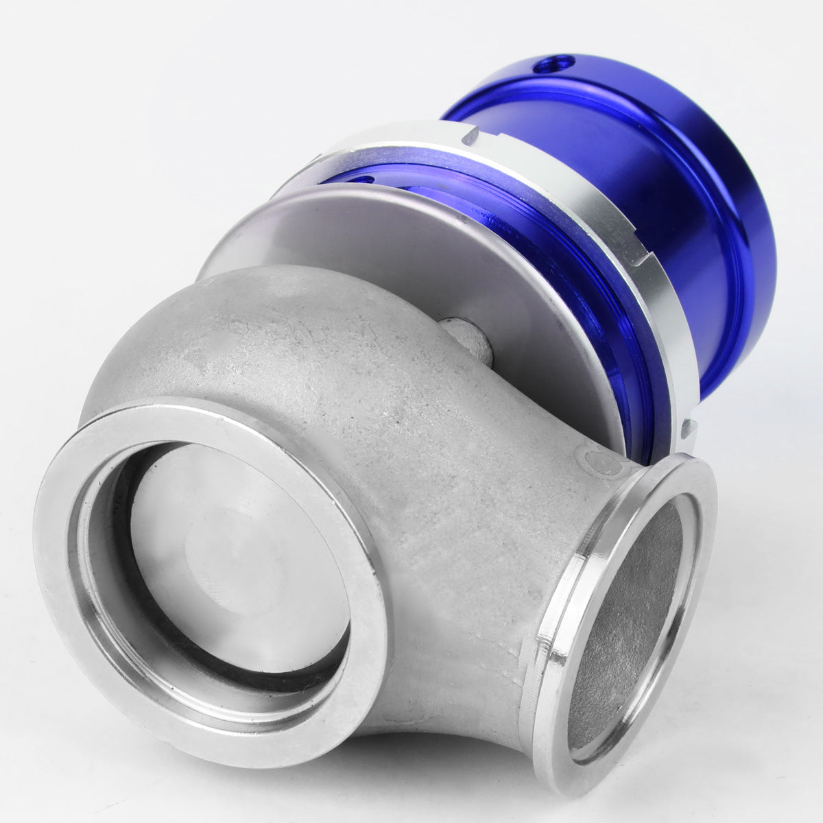 VALVULA DE ALIVIO WASTEGATE - 40MM - CAST STEEL - TALL - V-BAND - 14PSI - BLUE
