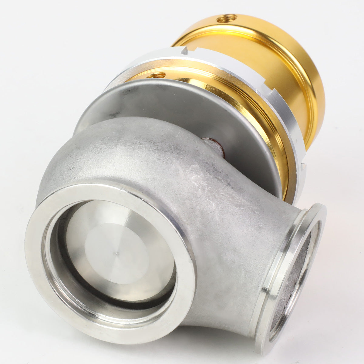 VALVULA DE ALIVIO WASTEGATE - 40MM - CAST STEEL - TALL - V-BAND - 14PSI - GOLD
