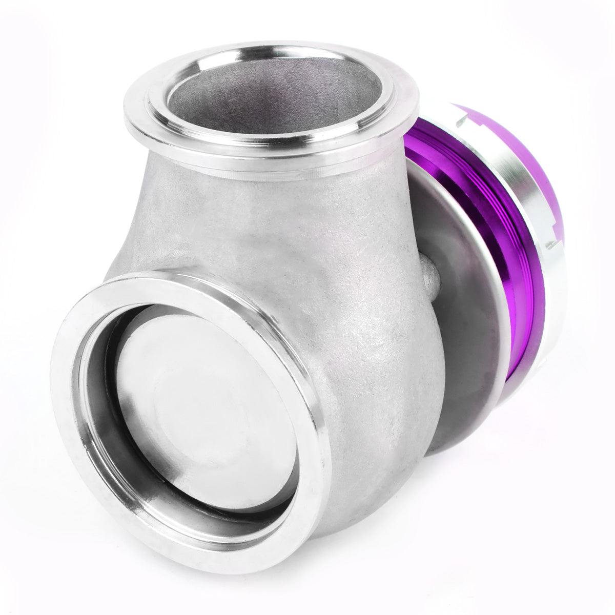 VALVULA DE ALIVIO WASTEGATE - 45MM - CAST STEEL - SHORTY - V-BAND - 14PSI - PURPLE