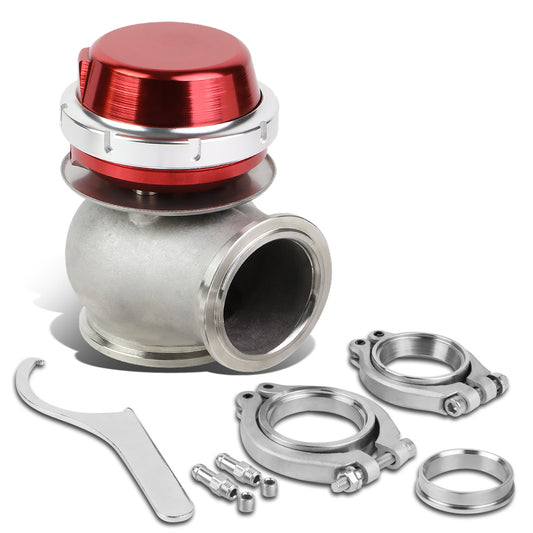 VALVULA DE ALIVIO WASTEGATE - 45MM - CAST STEEL - SHORTY - V-BAND - 14PSI - RED