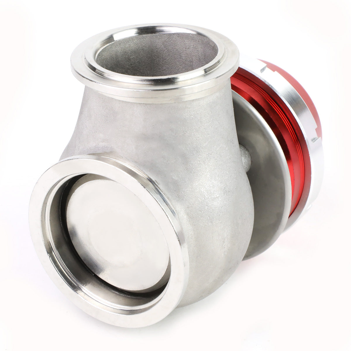 VALVULA DE ALIVIO WASTEGATE - 45MM - CAST STEEL - SHORTY - V-BAND - 14PSI - RED