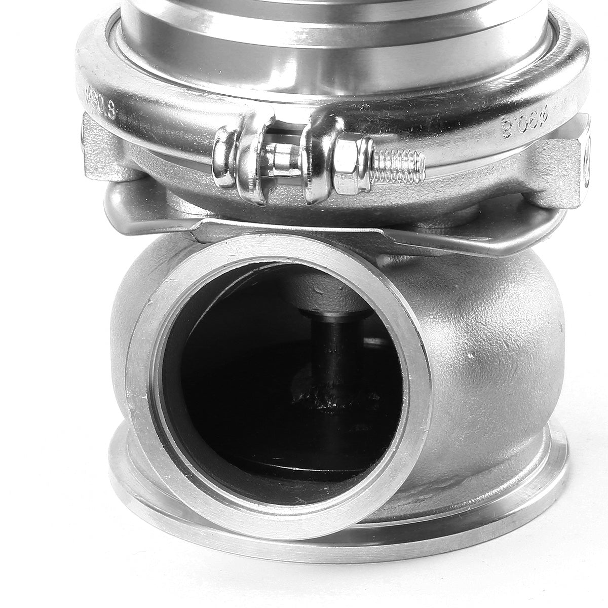 VALVULA DE ALIVIO WASTEGATE - 60MM - CAST STEEL - V-BAND - 12PSI - SILVER
