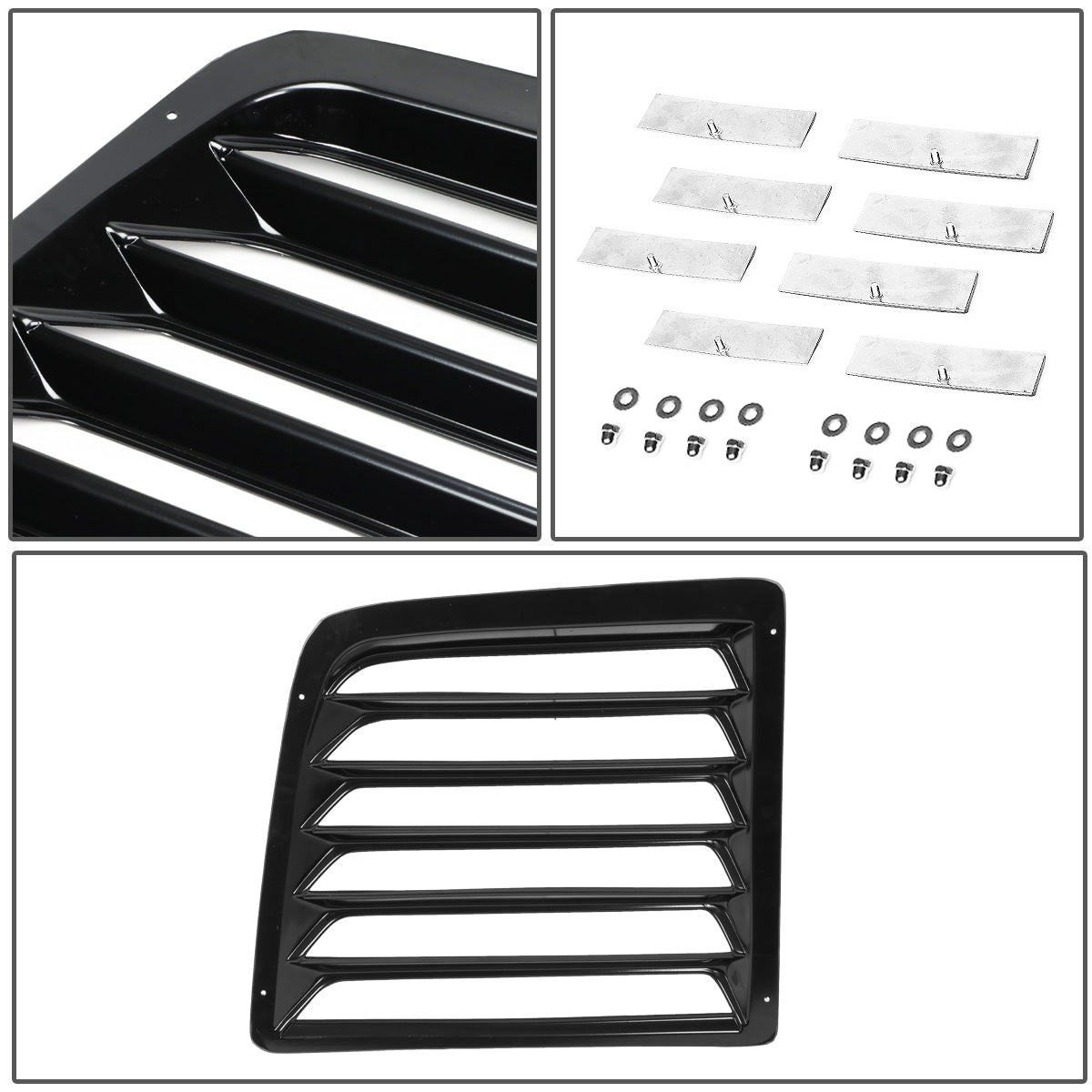 PERSIANA TRASERA REAR WINDOW LOUVER - 97-17 CHEVY EXPRESS 1500, 2500, 3500 / 97-17 GMC SAVANA 1500, 2500, 3500, 4500 - 2PCS - BLACK