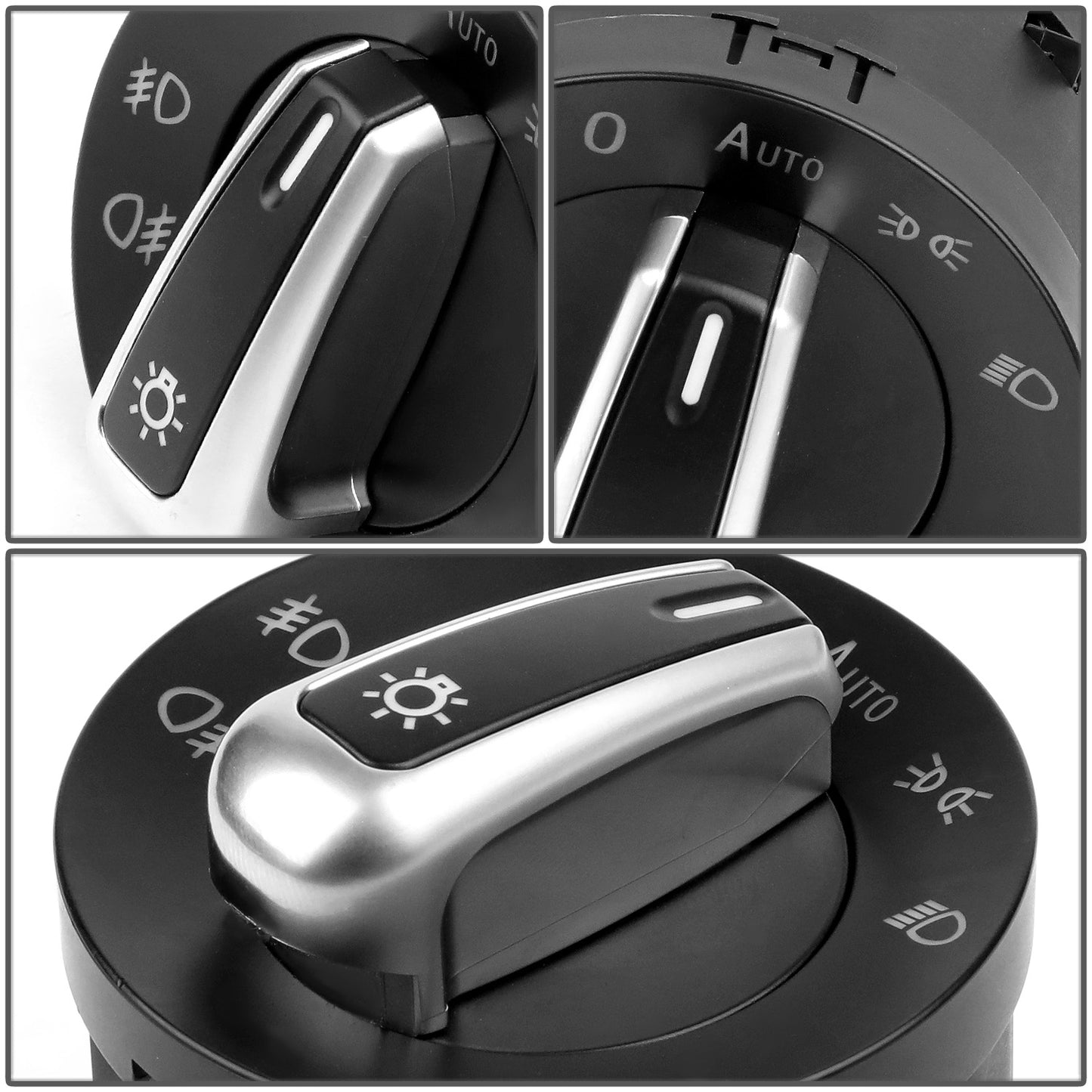 INTERRUPTOR ELEVADOR ELECTRICO HEADLIGHT CONTROL SWITCH - 11-15 VOLKSWAGEN JETTA - W/ AUTOMATIC HEADLIGHTS, W/ FRONT FOG LIGHTS, W/ REAR FOG LIGHT - BLACK