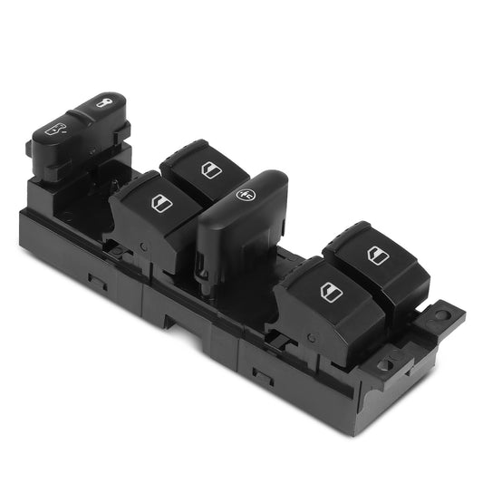 INTERRUPTOR ELEVADOR ELECTRICO 2005 VOLKSWAGEN BORA / 11-15 VOLKSWAGEN CLASICO / 2010 VOLKSWAGEN GLI / 99-10 VOLKSWAGEN JETTA / 07-09 VOLKSWAGEN JETTA CITY / 99-05 VOLKSWAGEN PASSAT - FITS 4-DR MODELS - DRIVER SIDE - BLACK