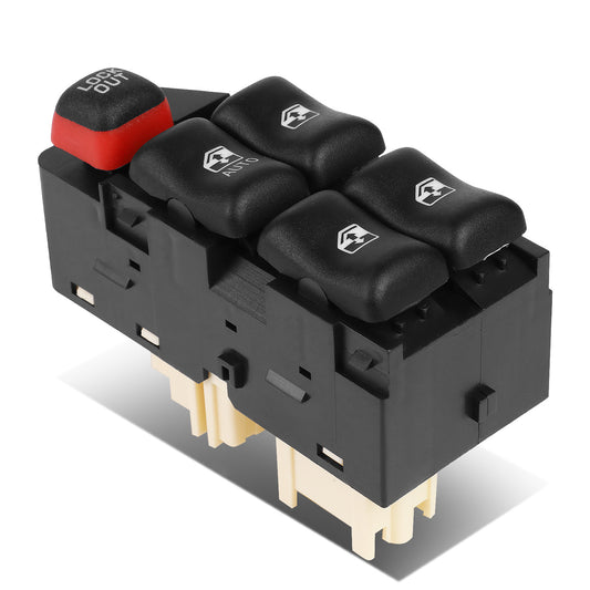 INTERRUPTOR ELEVADOR ELECTRICO 00-05 CHEVY CAVALIER, PONTIAC SUNFIRE - FITS 4-DR MODELS - DRIVER SIDE - BLACK