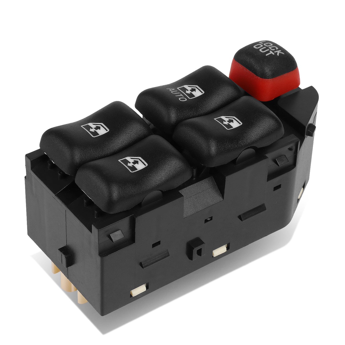 INTERRUPTOR ELEVADOR ELECTRICO 00-05 CHEVY CAVALIER, PONTIAC SUNFIRE - FITS 4-DR MODELS - DRIVER SIDE - BLACK
