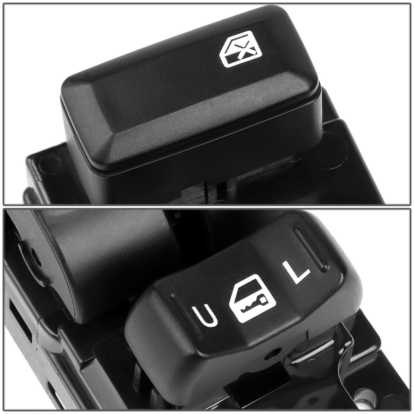 INTERRUPTOR ELEVADOR ELECTRICO 04-12 CHEVY COLORADO, GMC CANYON / 06-10 HUMMER H3 / 09-10 HUMMER H3T / 2206 ISUZU I-350 / 07-08 ISUZU I-370 - FITS CREW CAB MODELS ONLY - DRIVER SIDE - BLACK