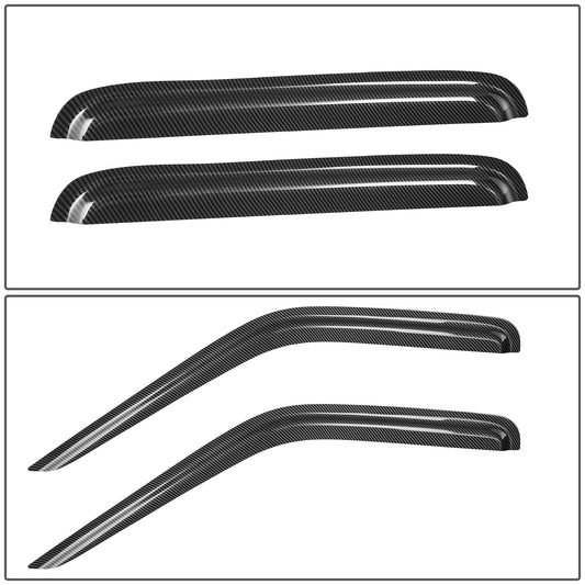 PROTECTOR DE VENTANA WINDOW VISORS - 00-04 NISSAN FRONTIER - FITS CREW CAB MODELS - CARBON FIBER PATTERN STYLING - 4PCS - BLACK