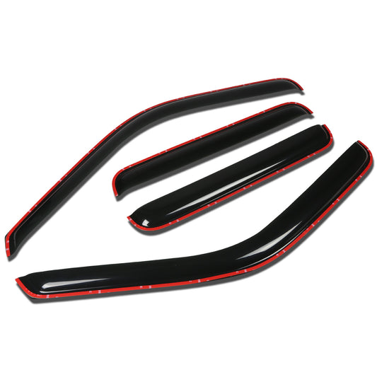 PROTECTOR DE VENTANA WINDOW VISORS - 99-16 FORD F-250, F-350, F-450, F-550 SUPER DUTY - CREW CAB - 4PCS - IN CHANNEL - DARK SMOKE