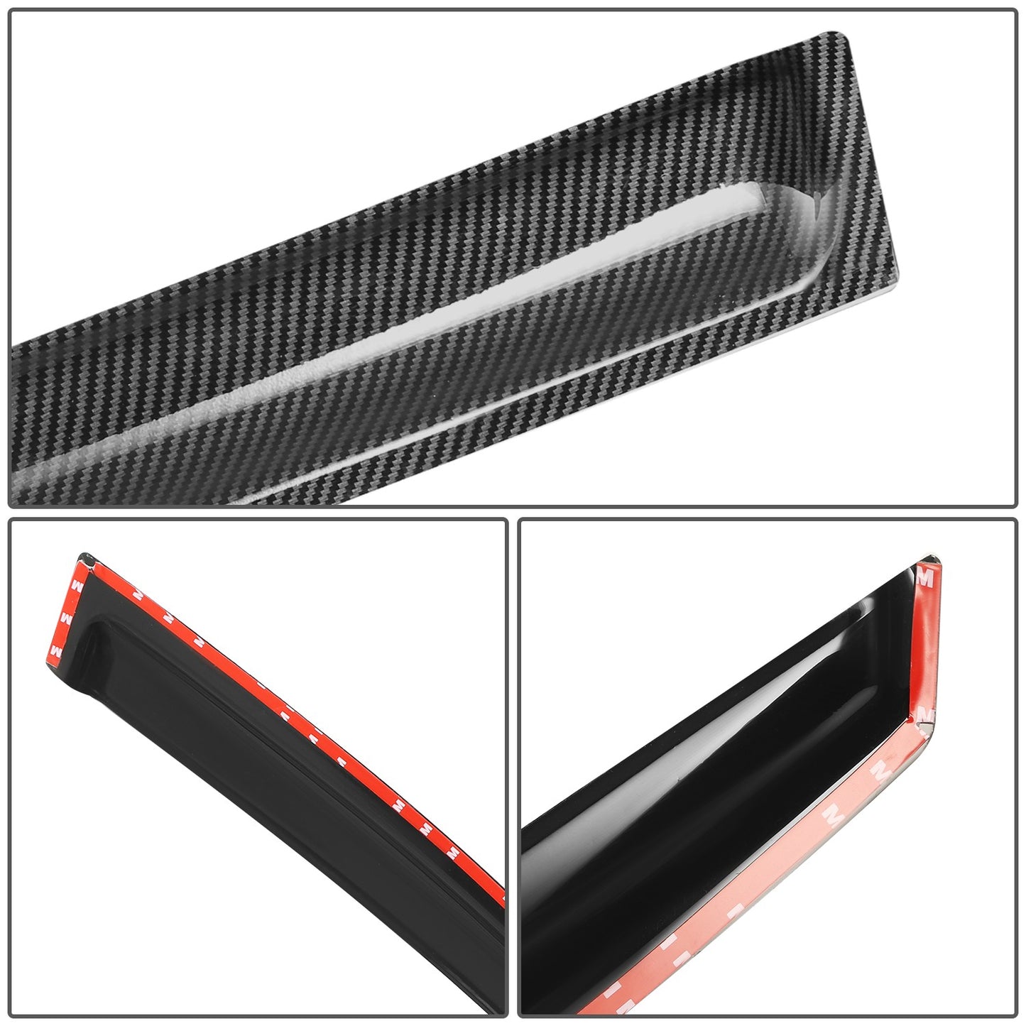 PROTECTOR DE VENTANA WINDOW VISORS - 10-13 MAZDA 3 - HATCHBACK - CARBON FIBER PATTERN STYLING - 4PCS - BLACK