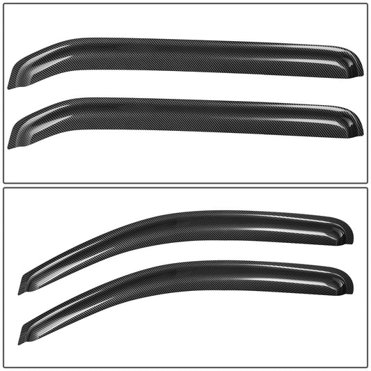 PROTECTOR DE VENTANA WINDOW VISORS - 05-15 NISSAN XTERRA - CARBON FIBER PATTERN STYLING - 4PCS - BLACK