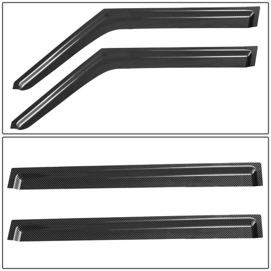 PROTECTOR DE VENTANA WINDOW VISORS - 10-13 KIA SOUL - CARBON FIBER PATTERN STYLING - 4PCS - BLACK