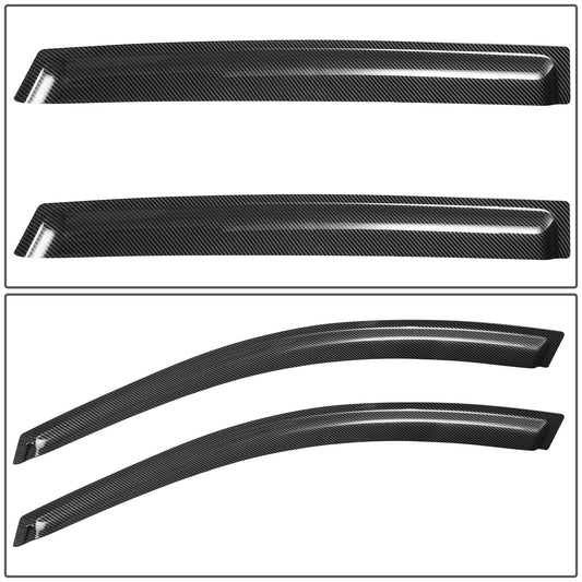 PROTECTOR DE VENTANA WINDOW VISORS - 03-08 PONTIAC VIBE / 03-08 TOYOTA MATRIX - CARBON FIBER PATTERN STYLING - 4PCS - BLACK