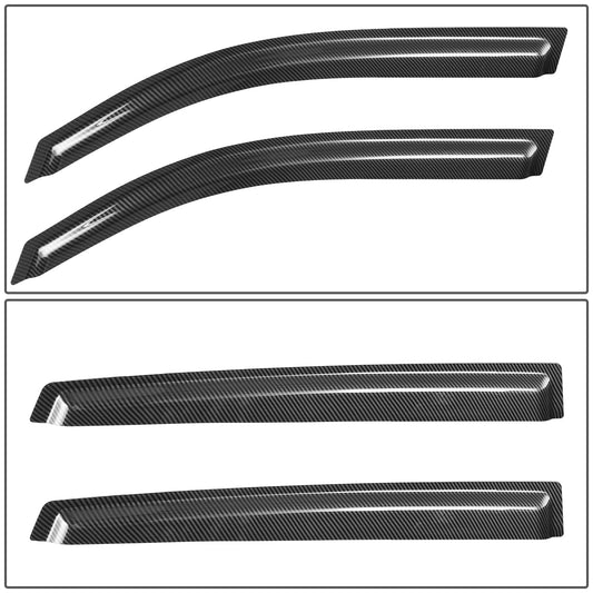 PROTECTOR DE VENTANA WINDOW VISORS - 01-10 CHRYSLER PT CRUISER - EXCLUDES CONVERTIBLE MODELS - CARBON FIBER PATTERN STYLING - 4PCS - BLACK