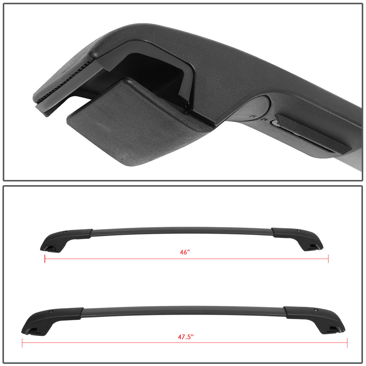 PORTAEQUIPAJE ROOF RACK CROSS BAR - 15-20 JEEP RENEGADE - MOUNTS ONTO OEM ROOF RAILS - MATTE BLACK