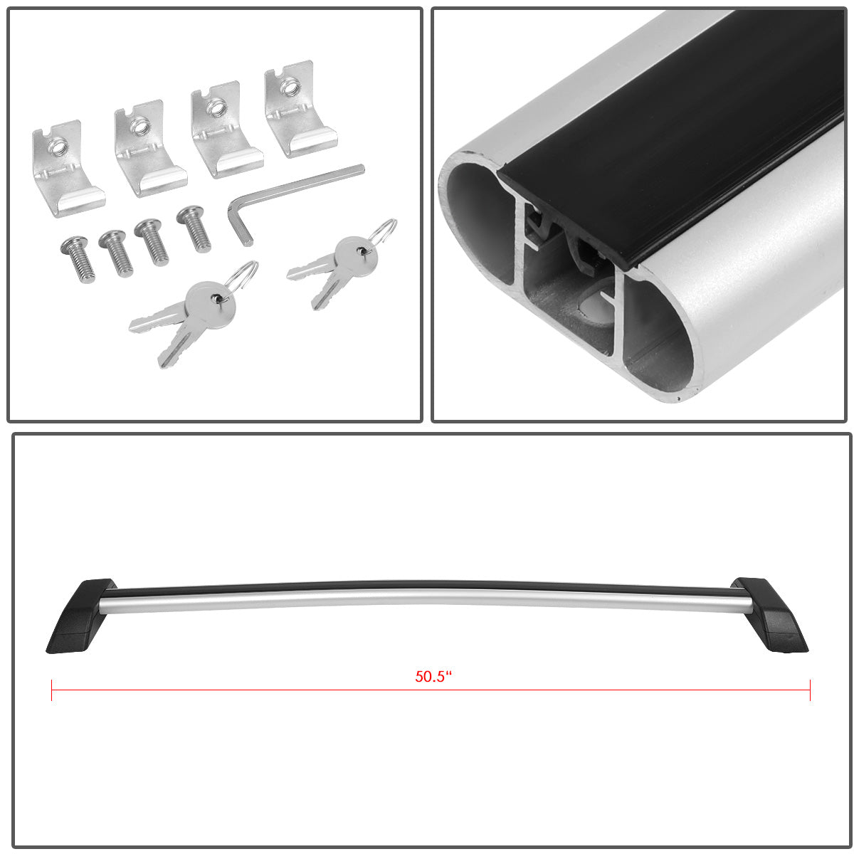 PORTAEQUIPAJE ROOF RACK CROSS BAR - 06-10 HUMMER H3 - MOUNTS ONTO OEM ROOF RAILS - BLACK