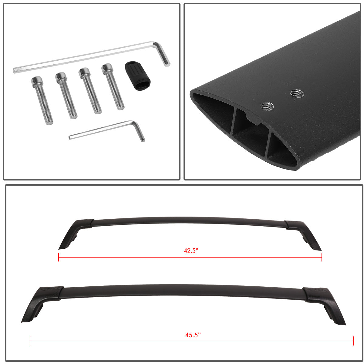 PORTAEQUIPAJE ROOF RACK CROSS BAR - 19-20 TOYOTA RAV4 - MOUNTS ONTO OEM ROOF RAILS - MATTE BLACK