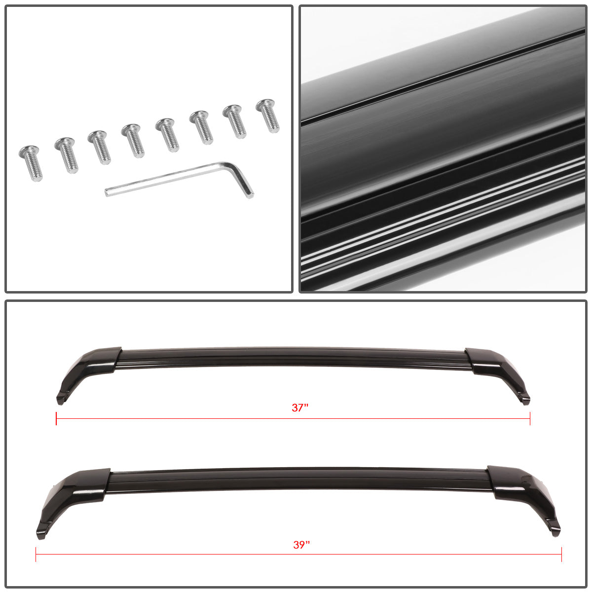 PORTAEQUIPAJE ROOF RACK CROSS BAR - 17-20 GMC ACADIA - DOES NOT FIT LIMITED MODELS - MOUNTS ONTO OEM ROOF RAILS - BLACK