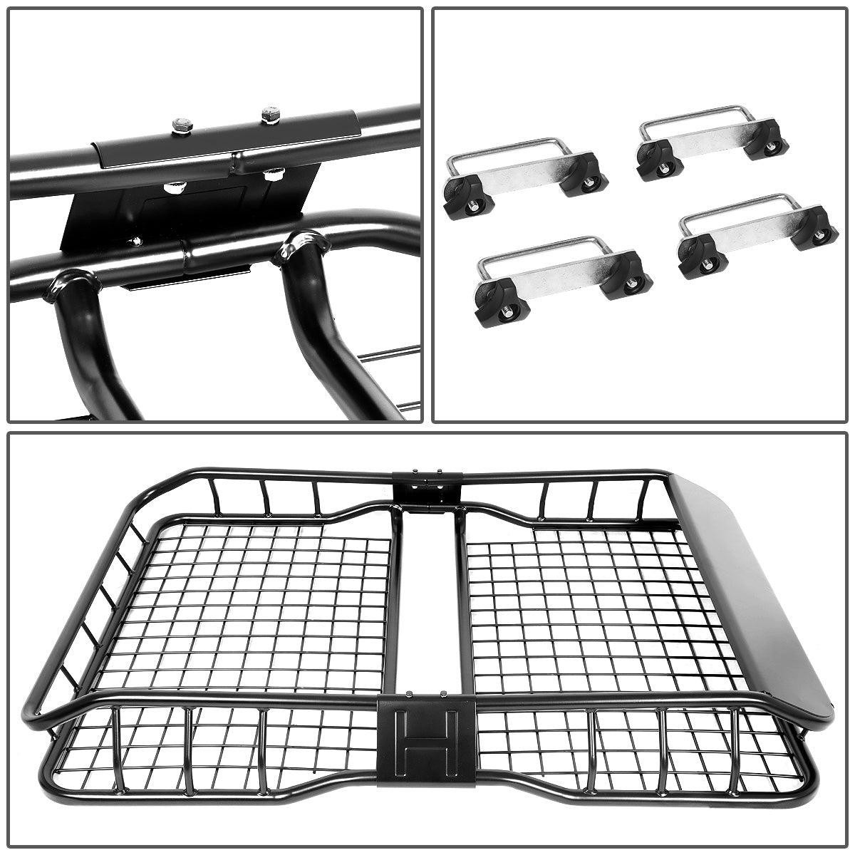 PORTAEQUIPAJE ROOF CARGO BASKET - 36" - W/ WIND FAIRING - BLACK