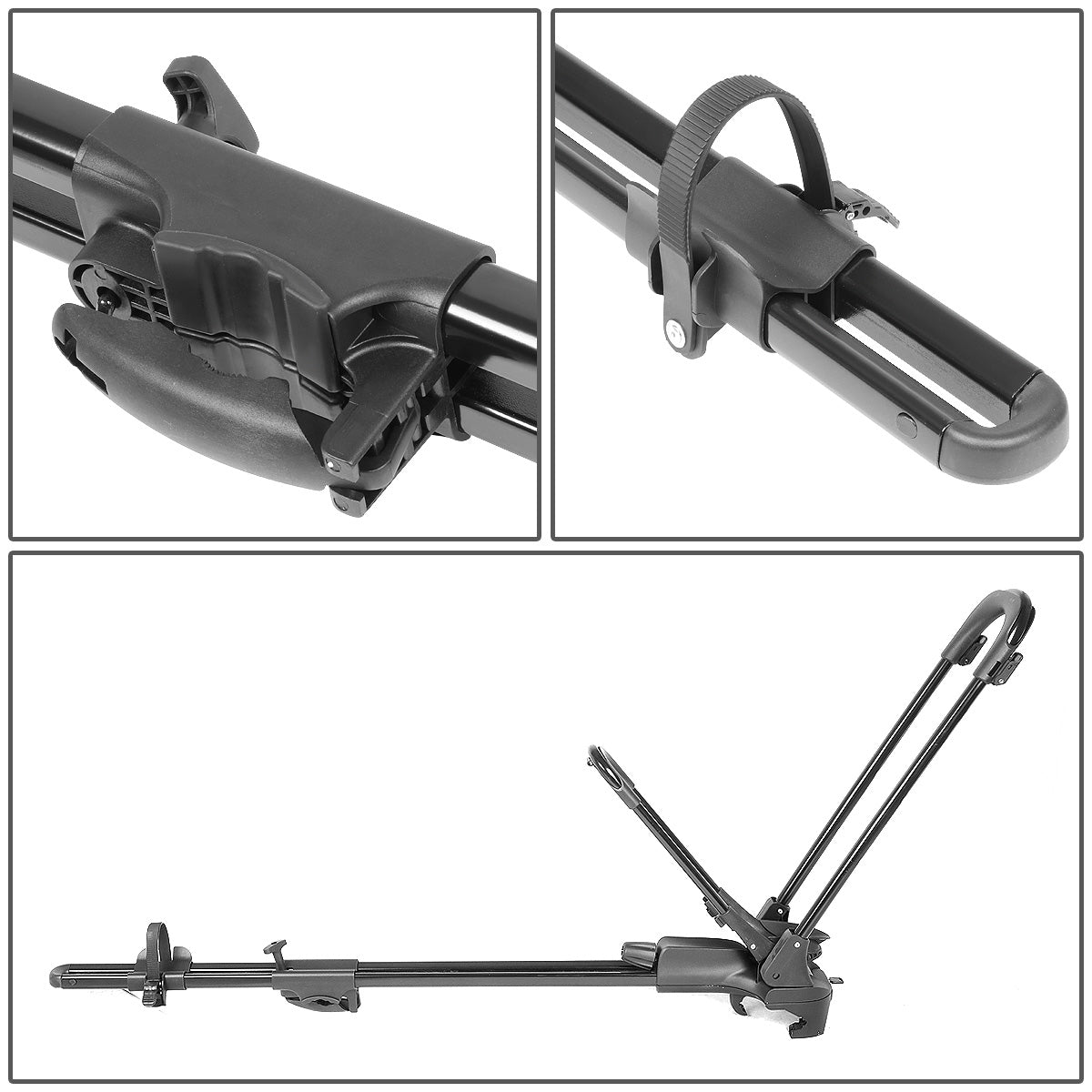 PORTAEQUIPAJE BICYCLE ROOF MOUNT RACK - WHEEL-ON - W/ LOCK - BLACK