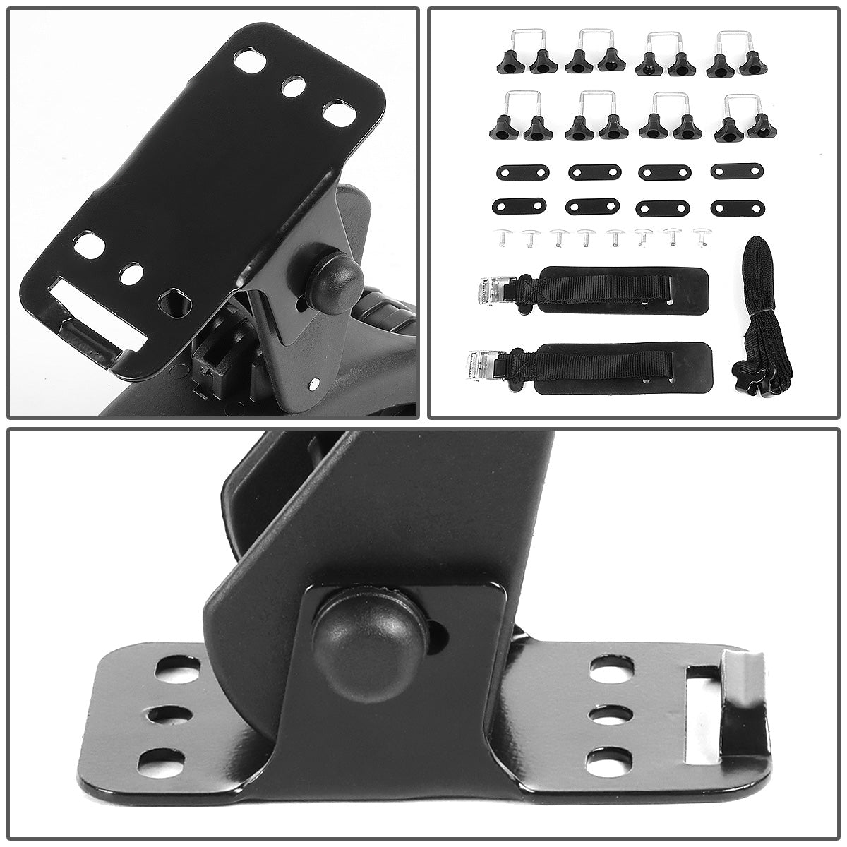 PORTAEQUIPAJE KAYAK ROOF CARRIER - 4PCS - UNIVERSAL - BLACK