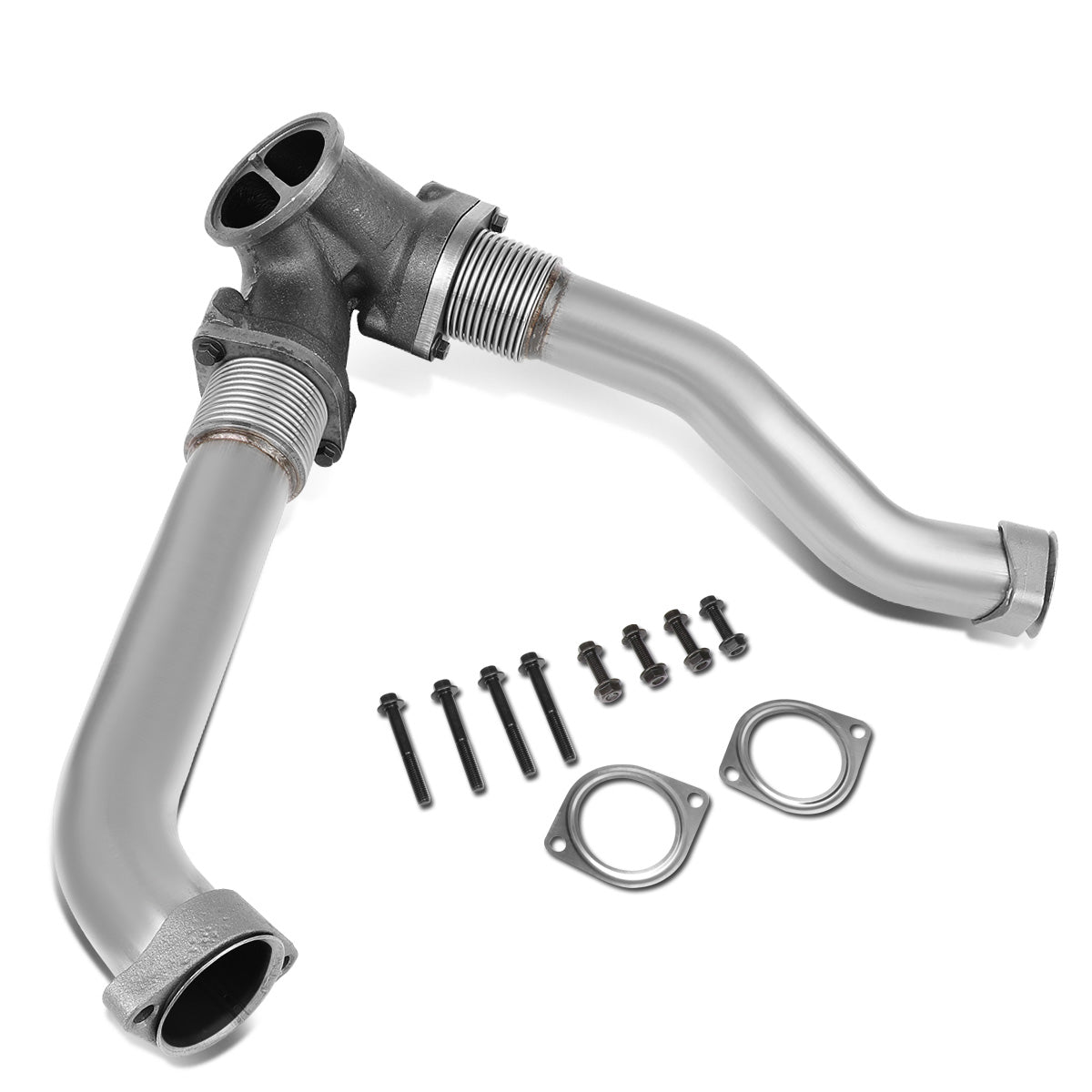 PORTAEQUIPAJE EXHAUST UP-PIPE - STAINLESS STEEL - 2003 FORD E-350 E-450 / 95-98 FORD E-350 ECONOLINE - 95-02 FORD E-350 ECONOLINE CLUB WAGON / 99-03 FORD E-350 F-250 F-350 F-450 F-550 SUPER DUTY / 00-02 FORD E-450 ECONOLINE SUPER DUTY / 1999 FORD