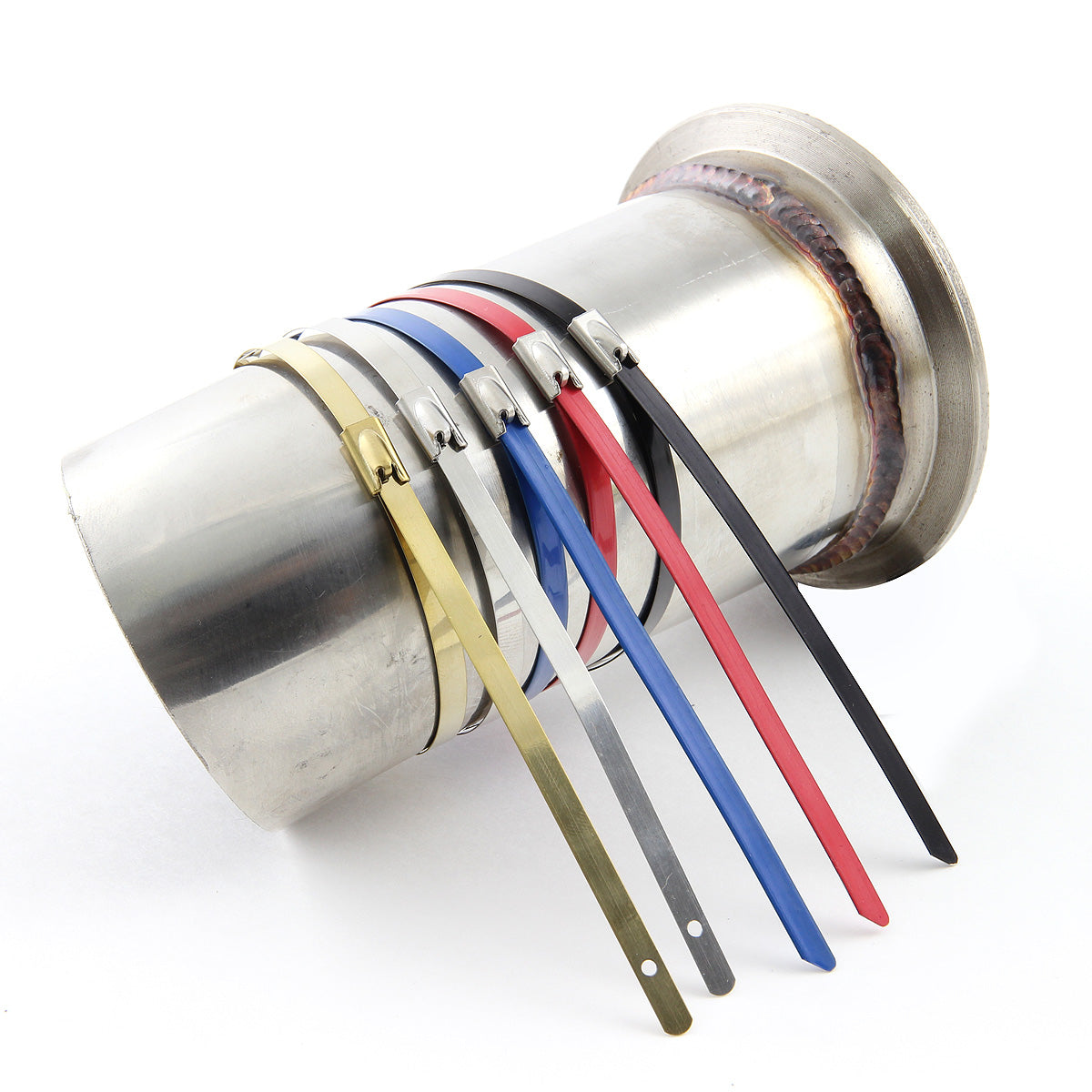 nan ZIP TIE KIT FOR HEAT WRAP - SS - 12" (L) - 5MM (W) - 5PC - BLACK