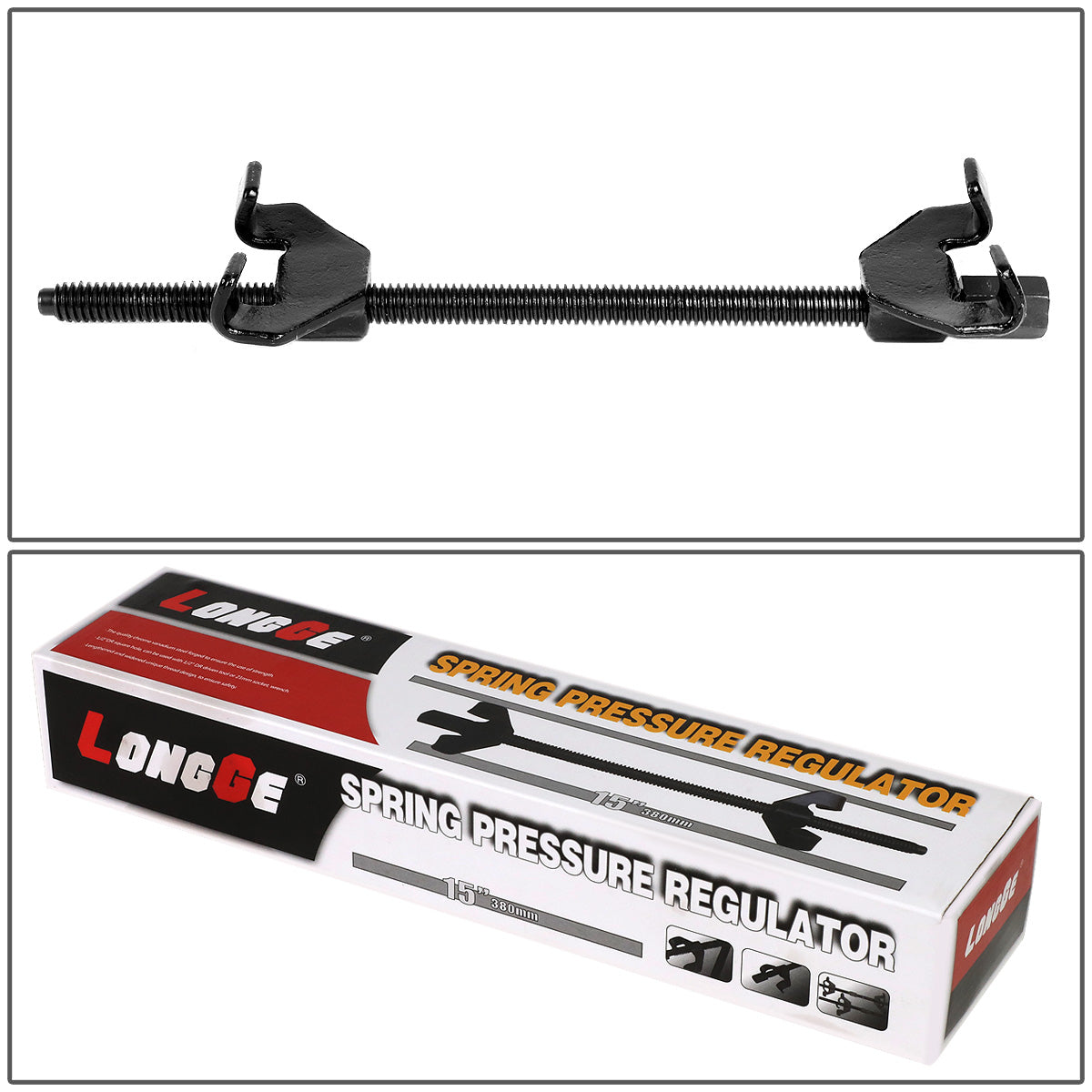 nan COIL SPRING COMPRESSORS - ADJUSTABLE - 2PCS - CHROME VANADIUM STEEL - BLACK