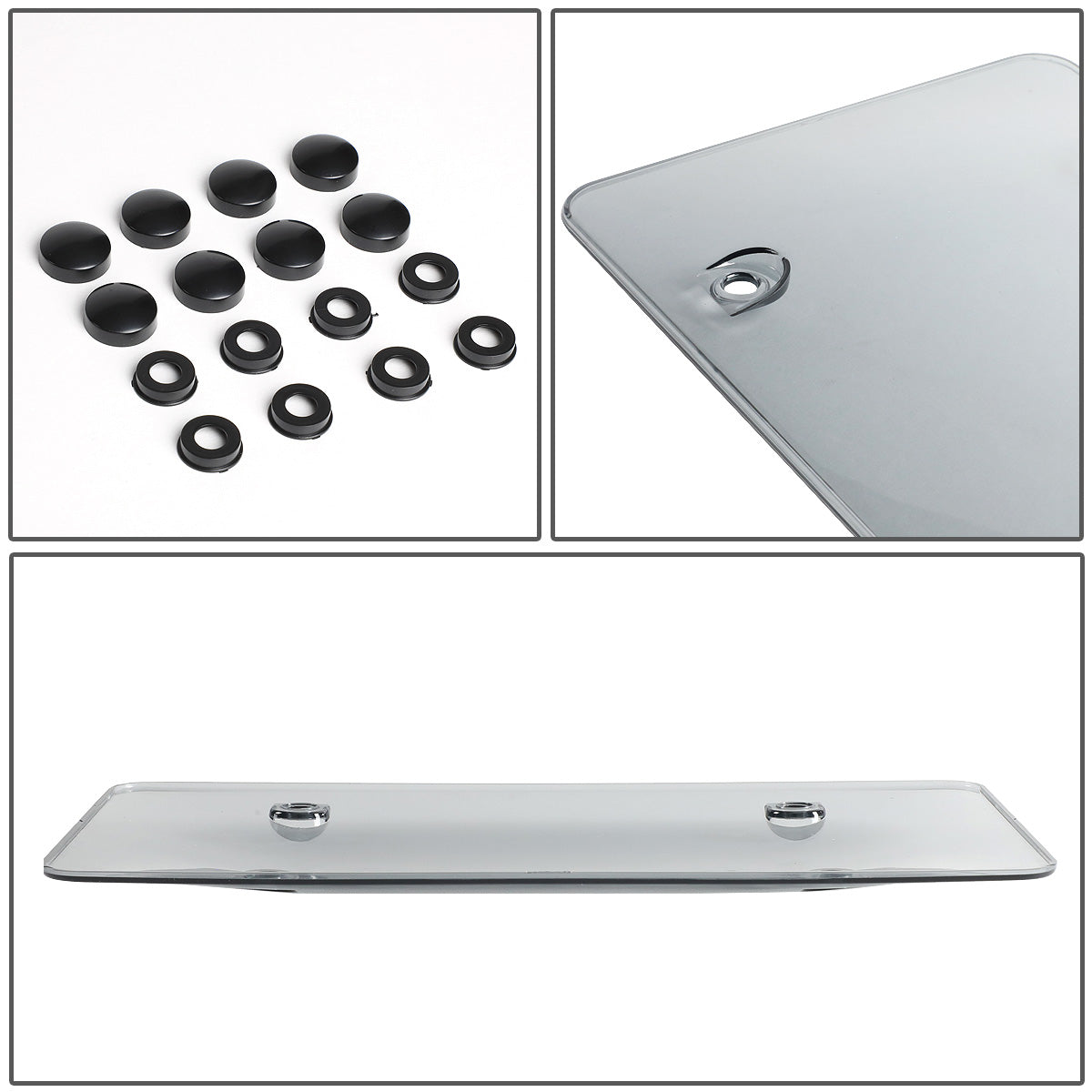 nan CAR LICENSE PLATE COVER - 2PCS - UNBREAKABLE - TINTED / SMOKE