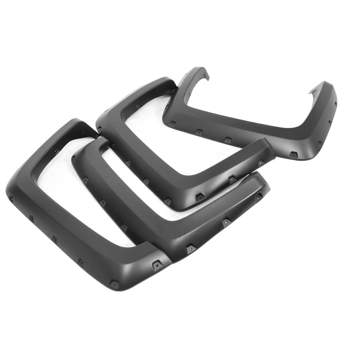 nan WHEEL FLARES - 14-18 CHEVY SILVERADO 2500HD, 3500HD - POCKET-RIVETED STYLE - FITS FLEETSIDE MODELS WITH 6.5' / 8' BED - MATTE BLACK