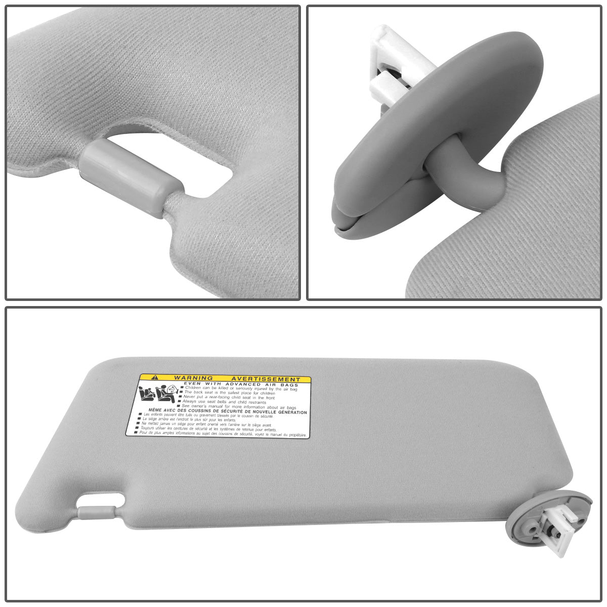 nan SUN VISOR - 09-16 TOYOTA VENZA - FITS ILLUMINATED MODELS - PASSENGER SIDE - GRAY