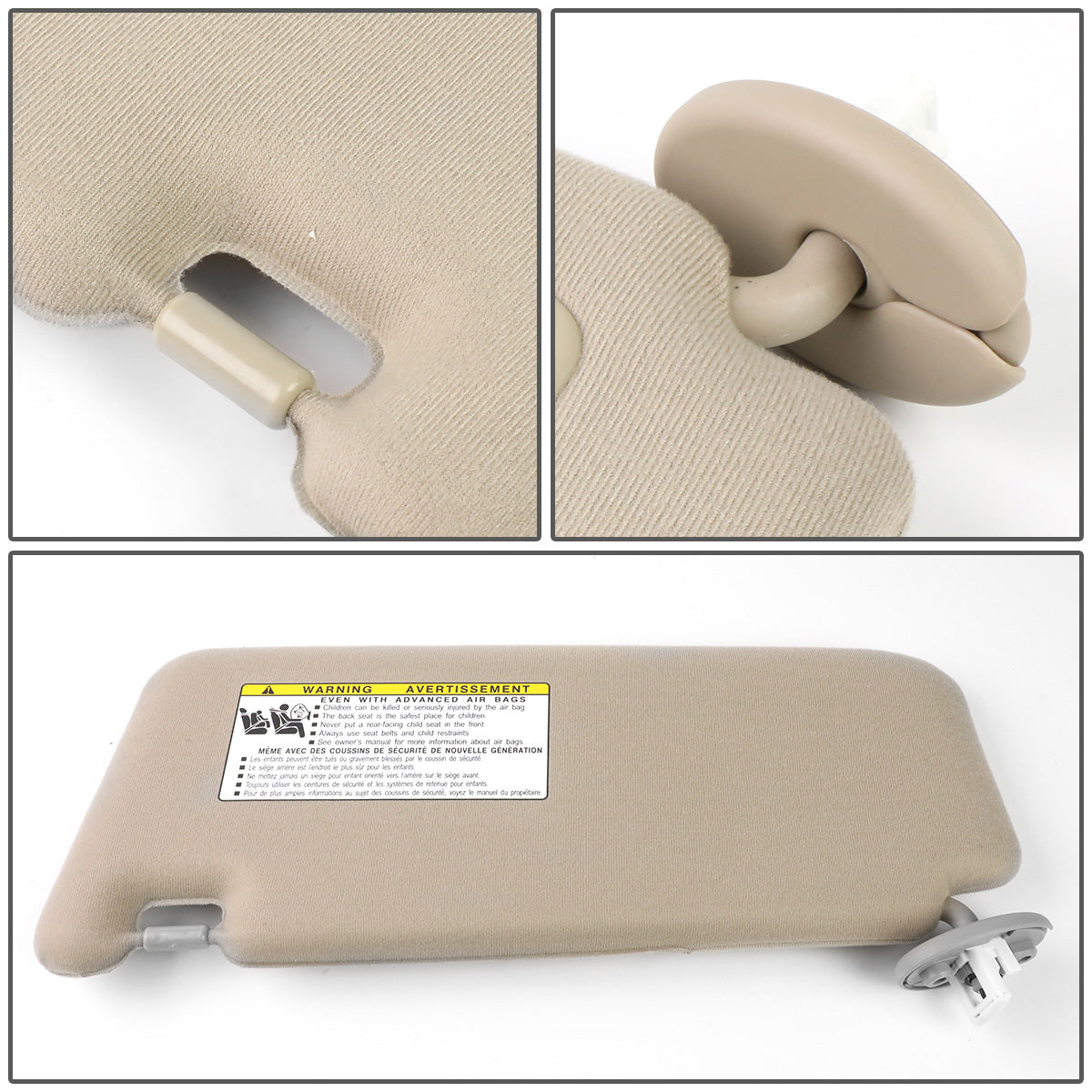 nan SUN VISOR - 09-16 TOYOTA VENZA - FITS ILLUMINATED MODELS - PASSENGER SIDE - BEIGE