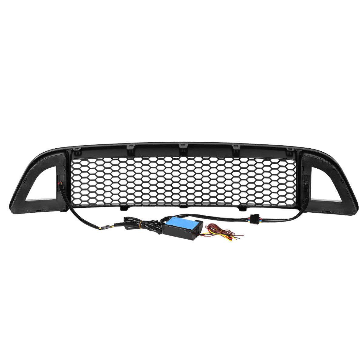 nan GRILLE - 13-14 FORD MUSTANG - FITS MODELS WITHOUT FOG LAMPS, PONY, OR APPEARANCE PACKAGE - HONEYCOMB MESH - LED DRL - BLACK