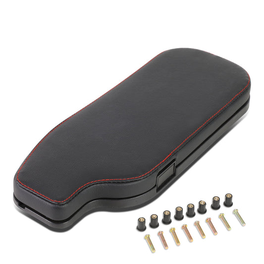 nan CENTER CONSOLE LID - 13-20 SUBARU BRZ / 17-20 TOYOTA 86 / 13-16 SCION FRS - FITS LEFT HAND DRIVE MODELS - DRILLING INTO CENTER CONSOLE IS REQUIRED FOR INSTALLATION - BLACK W/ RED STITCHING