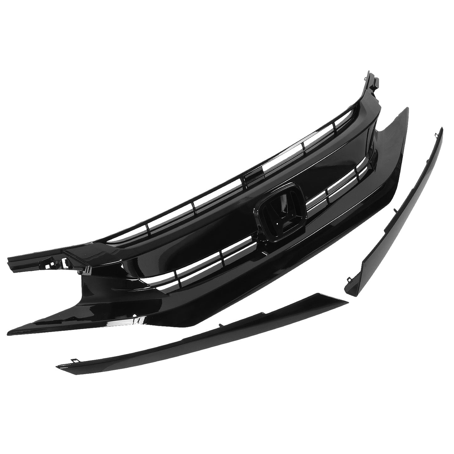 nan FRONT BUMPER GRILLE - 16-18 HONDA CIVIC 2/4-DR / 16-21 HONDA CIVIC SI, HATCHBACK, TYPE-R - BLACK