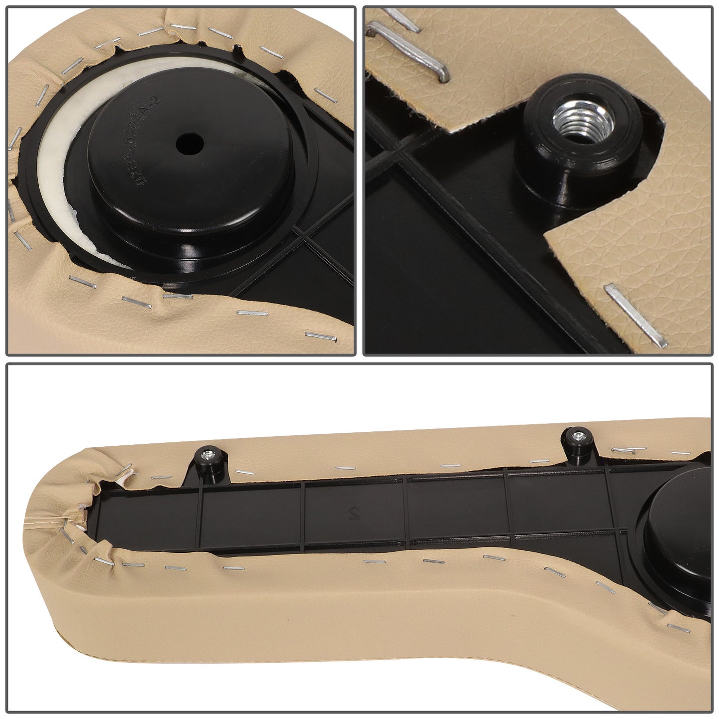 nan SEAT CUP HOLDER / ARMREST - EZGO/CLUB CAR/YAMAHA GOLF CARTS - FITS MODELS WITH1" WIDE SQUARE TUBE RAILS IN THE REAR SEATS - BROWN