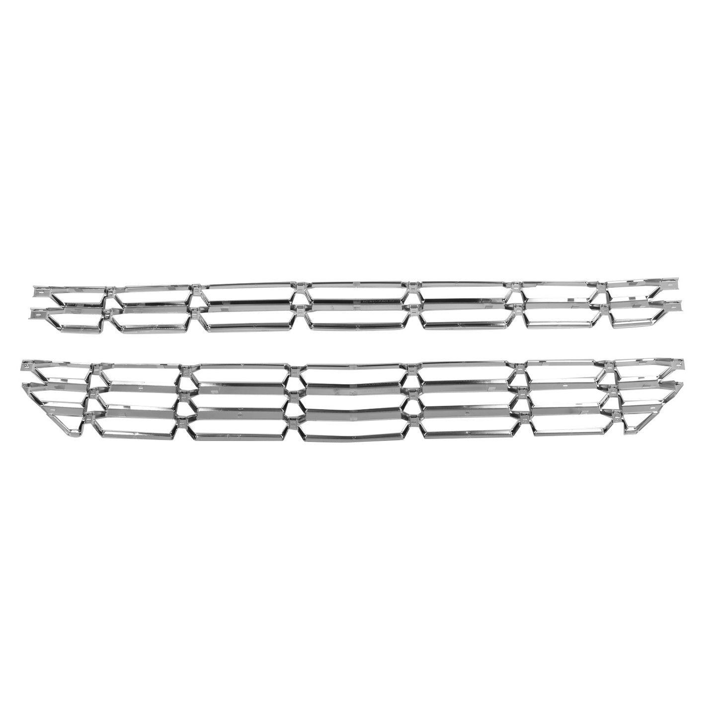 nan GRILLE OVERLAY INSERT - 2PCS - 16-18 CHEVY SILVERADO 1500 - FITS FACTORY STYLE HONEYCOMB GRILLE - CHROME