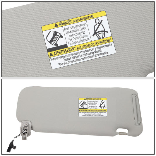 nan SUN VISOR - 10-15 MAZDA CX-9 - FITS MODELS WITH LIGHTED MIRROR - GRAY