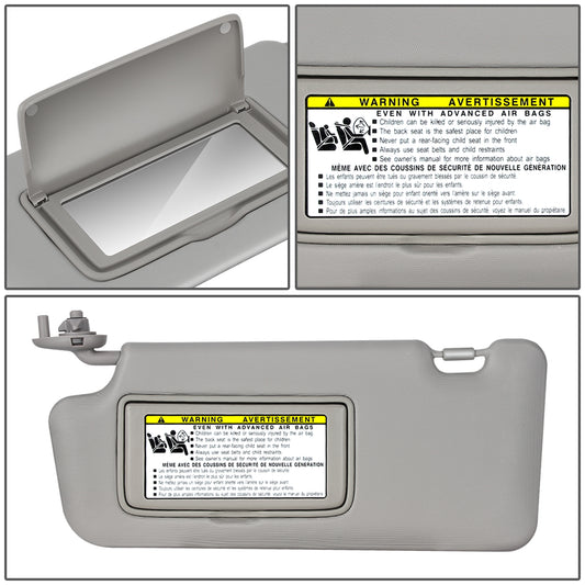 nan SUN VISOR - 12-15 HONDA CIVIC - CLEAR GRAY