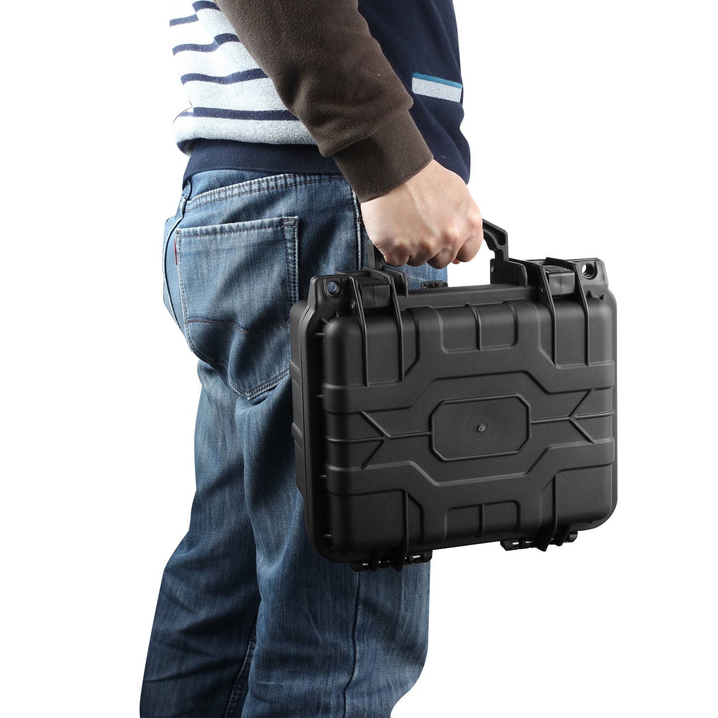 nan CARRYING CASES - 9-1/2" W X 7-1/2" L X 6-3/4" D - POLYPROPYLENE / RUBBER / FOAM - MATTE BLACK