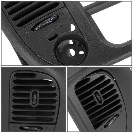 nan CENTER DASH RADIO SURROUND BEZEL TRIM PANEL - 97-03 FORD F-150 / 04 FORD F-150 HERITAGE / 97-02 FORD EXPEDITION - FITS 4WD MODELS - BLACK