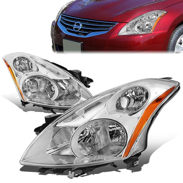 FAROS 10-12 NISSAN ALTIMA SEDAN - FITS MODELS W/ HALOGEN HEADLIGHTS ONLY - H11 LOW / H9 HIGH - CHROME HOUSING / AMBER CORNER
