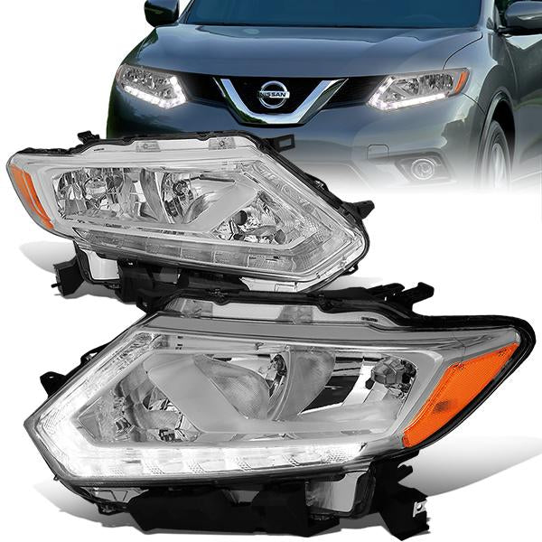 FAROS 14-16 NISSAN ROGUE - ONLY FITS MODELS W/ HALOGEN HEADLIGHTS - H11 LOW BEAM / H9 HIGH BEAM - CHROME HOUSING / AMBER CORNER