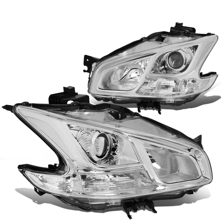 FAROS 09-14 NISSAN MAXIMA W/ HALOGEN HEADLIGHTS - PROJECTOR - 9005 HIGH BEAM / H11 LOW BEAM - CHROME HOUSING / CLEAR CORNER
