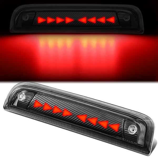 LUZ DE FRENO 14-20 CHEVY SILVERADO 1500 / 14-18 GMC SIERRA 1500 / 15-19 SILVERADO 2500, 3500, SIERRA 2500, 3500 / 2019 SIERRA 1500 LIMITED - FITS MODELS WITH CARGO LIGHT - 3D - SEQUENTIAL TRIANGLE LED - BLACK