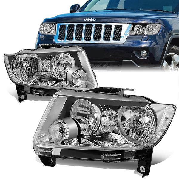 FAROS 11-13 JEEP GRAND CHEROKEE - H11 LOW BEAM / 9005 HIGH BEAM - CHROME HOUSING / CLEAR CORNER