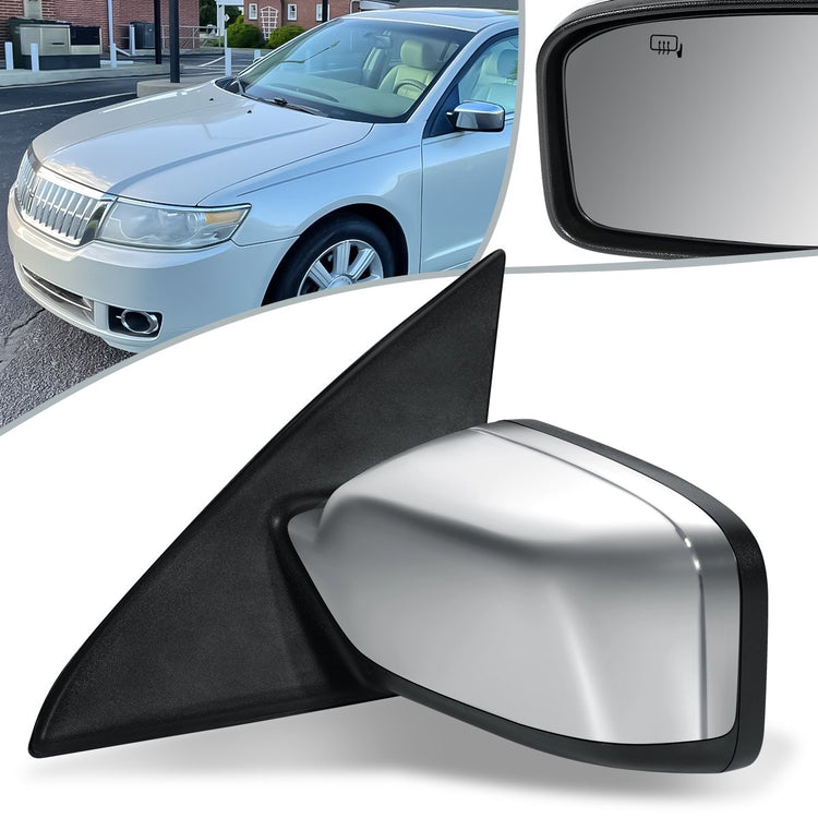 RETROVISOR MIRROR - OEM - 06-09 LINCOLN MKZ - POWERED - HEATED - W/ MEMORY - W/ PUDDLE LIGHT - CHROME COVER - LEFT