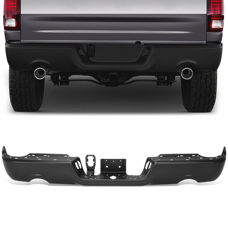 DEFENSA 09-10 DODGE RAM 1500 / 11-18 RAM 1500 / 19-24 RAM 1500 CLASSIC - WITH DUAL EXHAUST - WITHOUT PARK ASSIST - BLACK