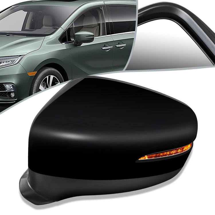 RETROVISOR MIRROR - OEM - 18-19 HONDA ODYSSEY - POWERED - HEATED - W/ SIGNAL LIGHT - FOLDING - BLACK MATERIAL - LEFT